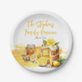 Luscious Lemon Cake Ginger Tea Familiereünie Papieren Bordje (Voorkant)