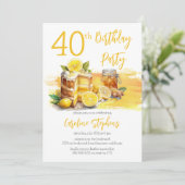 Luscious Lemon Cake Ginger Thee 40e Verjaardagsfee Kaart (Staand voorkant)