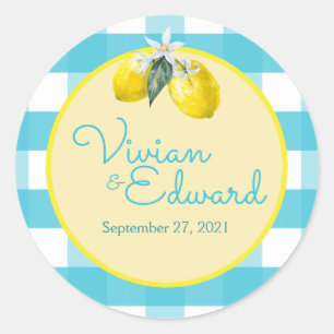 Luscious Lemon Custom Bruiloft Stickers
