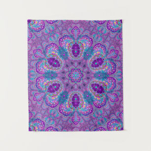 Luscious Paars Fractal Mandala Tapestry Wandkleed