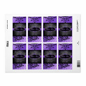 Luscious Paarse Scroll Bruiloft Wijnlabel Etiket (Full Sheet)