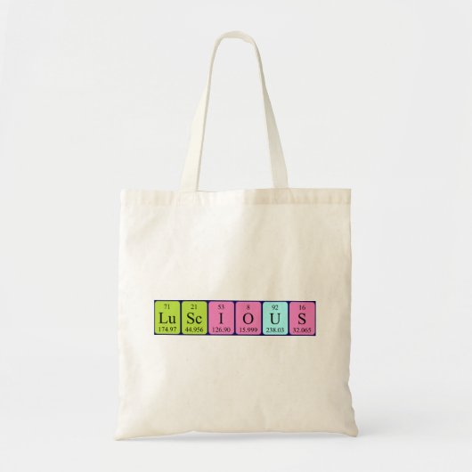 Luscious periodiek table word canvas tas (Voorkant)