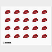 Luscious Red Lipstick voor vrouwen Ronde Sticker (Vel)