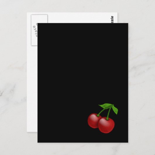 Luscious Retro Cherries Briefkaart (Voorkant / Achterkant)