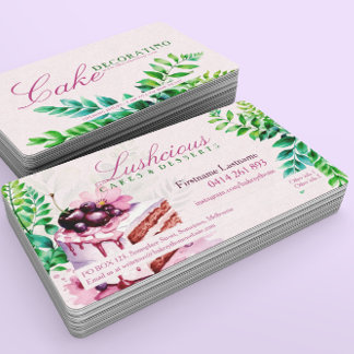 Luscious Roze Blueberry Cake Visitekaartjes