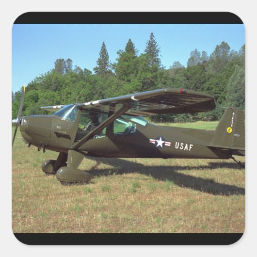 Luscombe, T-8F, 1948_Classic Aviation Vierkante Sticker (Voorkant)