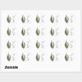 Lush aquarel woestijn cactus monogram ronde sticker (Vel)