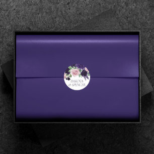 Lush Blossom Paarse en roze Floral Bouquet Ronde Sticker