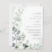 Lush Boho Botanical Greenery Eucalyptus Wedding Kaart (Voorkant)