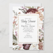 Lush Boho Rozen, Dalias en Wildbloemen Uitnodiging (Voorkant)