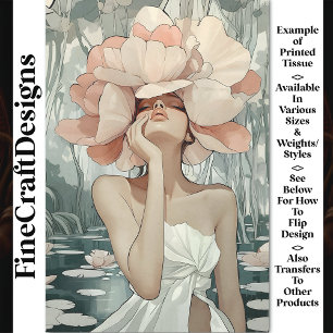 Lush Botanical Goddess Coral, Blush CC3 Découpage Tissuepapier
