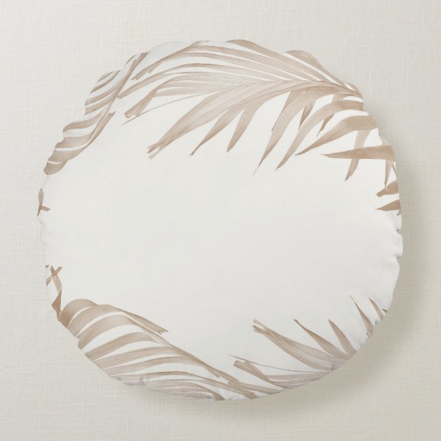 Lush Caribbean Palm Collage 3 Rond Kussen (Voorkant)