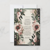 Lush Donkergroen en Blush Roze Bloemenbruiloft Bedankkaart (Voorkant)