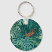 Lush Emerald Jungle Print Sleutelhanger (Voorkant)