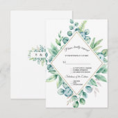 Lush Eucalyptus Diamant Or Réponse au Mariage (Devant / Derrière)