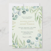 Lush Eucalyptus Greenery Light Sage Wedding Invita Kaart (Voorkant)