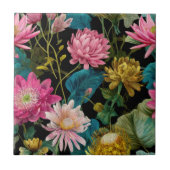 Lush Exotic Leaves BOHO Tropical Pattern Botanical Tegeltje (Voorkant)