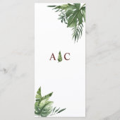 Lush Exotic Tropical Palm Leaves Menu (Achterkant)