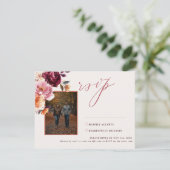 Lush Fall Floral Mariage QR Code carte RSVP (Debout devant)