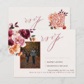 Lush Fall Floral Mariage QR Code carte RSVP (Devant / Derrière)