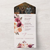 Lush Fall Floral Mariage Tout en une invitation (À l'intérieur)