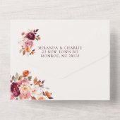 Lush Fall Floral Mariage Tout en une invitation (Verso)