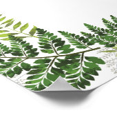 Lush Fern Tropical Botanical Mariage Affiche de bi (Coin)
