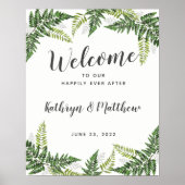 Lush Fern Tropical Botanical Mariage Affiche de bi (Devant)