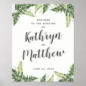 Lush Fern Tropical Botanical Mariage Affiche de bi (Devant)