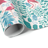 Lush Flamingo Oerwoud Pattern *Soft Breeze* Cadeaupapier (Rol Hoek)