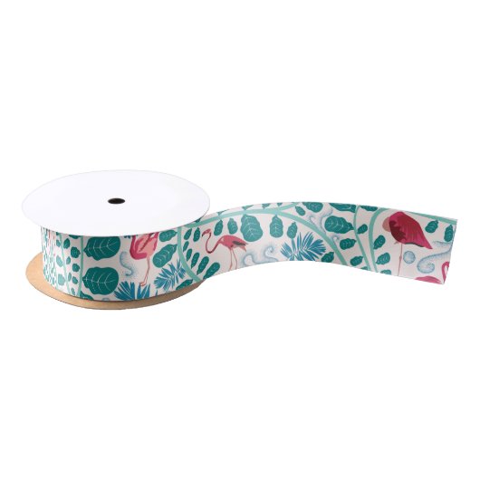 Lush Flamingo Oerwoud Pattern *Soft Breeze* Lint (Spoel)