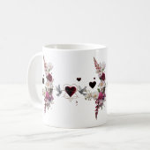 Lush Floral Cluster Velvet Hearts Classic Mug Gift (Devant gauche)