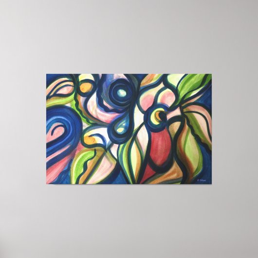 Lush Floral Modern Art Stretched Canvas Afdrukken (Voorkant)