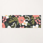 Lush Folksy Florals Black Yogamat (Voorkant (horizontaal))