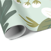 Lush Folksy Florals in Mint Green Cadeaupapier (Rol Hoek)