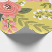 Lush Folksy Florals in Sunshine Yellow Cadeaupapier (Hoek)