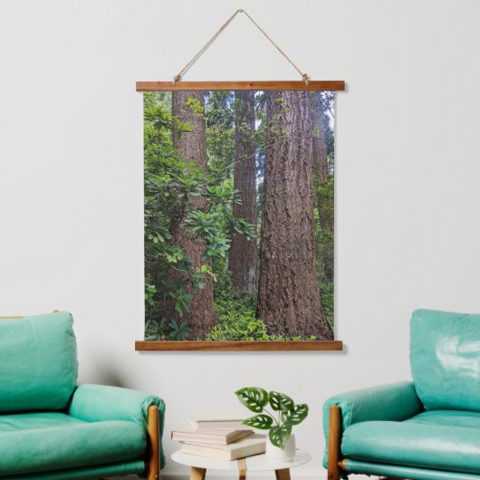 Lush Forest Douglas Fir Trees Hangend Wandkleed (Woonkamer)