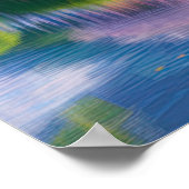 Lush Garden met een verbluffende Sakura-boom Poster (Hoek)