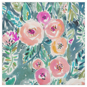 Lush Garden Waterverf Floral Stof