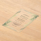 Lush Green Ferns Wedding Acryl Uitnodigingen (Laagn)