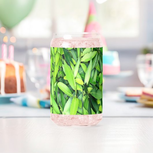 Lush Green Leaves Pattern – Natuur Botanisch Blikvorm Glas (Insitu (Verjaardag))