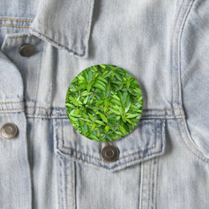 Lush Green Leaves Pattern – Natuur Botanisch Ronde Button 7,6 Cm