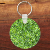 Lush Green Leaves Pattern – Natuur Botanisch Sleutelhanger (Voorkant)