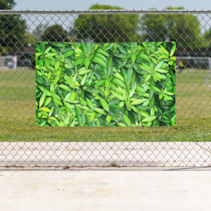 Lush Green Leaves Pattern – Natuur Botanisch Spandoek
