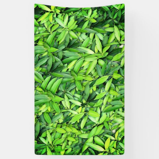 Lush Green Leaves Pattern – Natuur Botanisch Spandoek (Verticaal)