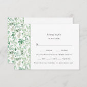 Lush Greenere menu choix mariage rsvp (Devant / Derrière)