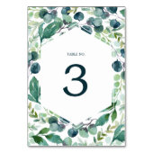 Lush Greenery and Eucalyptus Table Number Kaart (Achterkant)