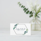 Lush Greenery Black Geometric Visitekaartje (Staand voorkant)