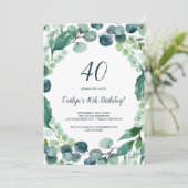 Lush Greenery en Eucalyptus 40th Birthday Kaart (Staand voorkant)