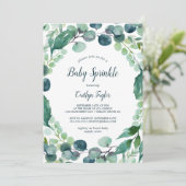 Lush Greenery en Eucalyptus Baby Sprinkle Kaart (Staand voorkant)